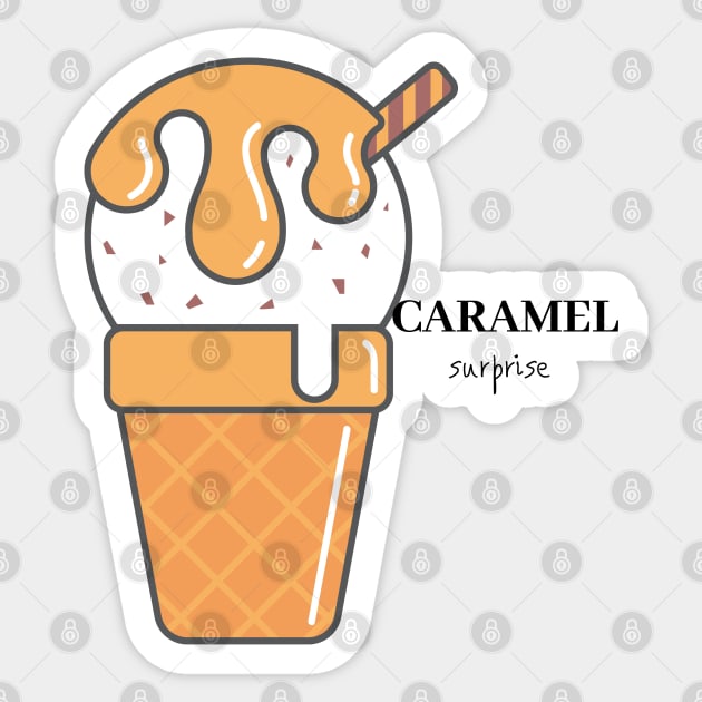 Caramel surprise - ice cream Sticker by AestheticLine